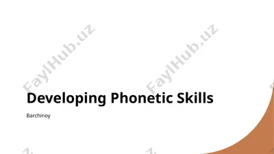 developing phonetic skills — PPTX
