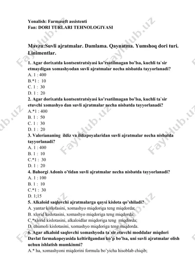 farmasevt assistenti — DOCX