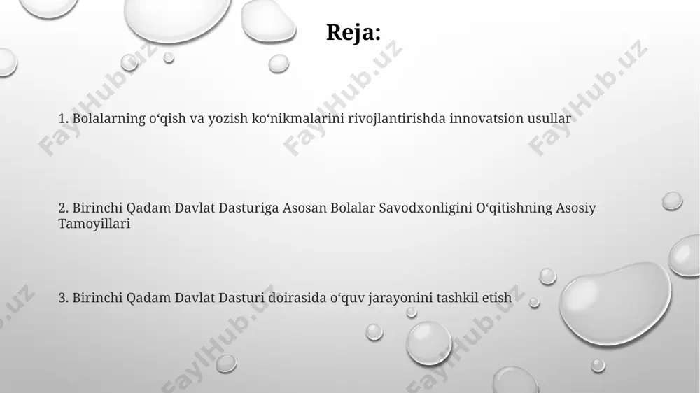 mida oyiga 2 marta o'quvchilarning o'qish ko'nikmalarini baholash va natijalarni ota-onalar bilan muhokama qilish kerak. yosh guruhlari va o'quv rejasi yosh guruhlari bo'yicha taqsimlash 3 bosqichga (3-5, 5-7, 7-9 yosh) bo'linadi va har bir bosqich uchun o'quv rejasi alohida o'quv maqsadlari va vazifalarini o'z ichiga oladi. davlat dasturiga asosan, 7 yoshga to'lgan bolalar o'rtacha 200 ta so'zdan iborat matnlarni mustaqil ravishda o'qiy olishlari va tushunishlari kutilmoqda. o'quv rejasida fonetika, leksika, grammatika va o'qish ko'nikmalarini rivojlantirishga qaratilgan 10 ga yaqin o'quv moduli mavjud bo'lib, har bir modul 4-6 hafta davom etadi. kelajak rejalari va takomillashtirish dasturda bolaning nutqini rivojlantirishga qaratilgan 15 ta o‘yin va faoliyatlar taklif etiladi, bu orqali leksik zahirasi va grammatik to‘g‘riligi 30% ga oshadi. “kelajak rejalari va takomillashtirish” dasturida 1-sinf o‘quvchilari uchun 5 ta asosiy o‘qish ko‘nikmalarini rivojlantirishga qaratilgan 20 ta mashq turi mavjud bo‘lib, ularning samaradorligi 85% ga etadi. “kelajak rejalari va takomillashtirish” dasturida o‘quvchilarning o‘qish tezligini …