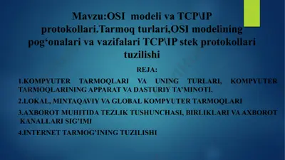 osi modeli va tcp/ip protokollari — PPTX