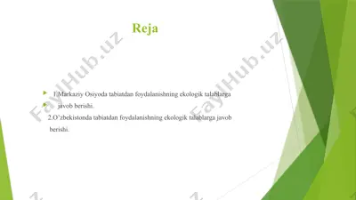 markaziy osiyo ekologiyasi — PPTX
