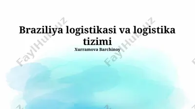 braziliya logistikasi va logistika tizimi — PPTX