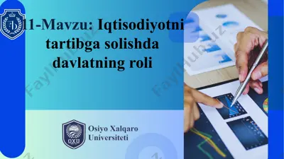 iqtisodiyotni tartibga solishda davlatning roli — PPTX