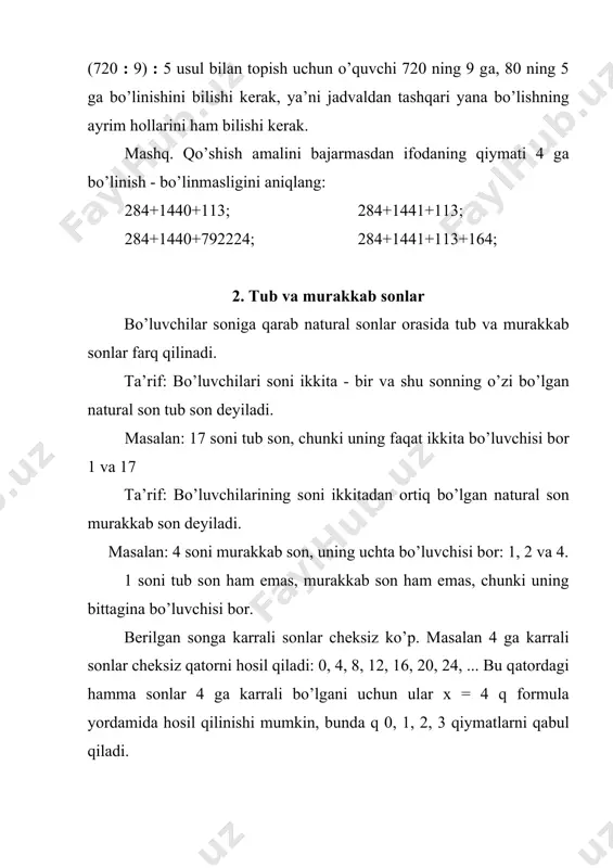 o’nli sоnаq sistеmаsidа sоnlаrning bo’linish аlоmаtlаri - Page 4