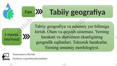 tabiiy geografiya va umumiy yer bilimi — PPT