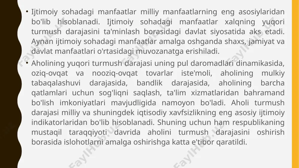 oshga doir pensiyalari miqdori — oyiga 800 ming soʻm; zarur ish stajiga ega boʻlmagan keksa yoshdagi fuqarolarga beriladigan nafaqa miqdori — oyiga 608 ming soʻm; ish staji toʻliq boʻlmagan chogʻdagi yoshga doir pensiyaning eng kam miqdori qoʻshimcha toʻlovni hisobga olgan holda — oyiga 608 ming soʻm; oʻzgalar parvarishiga muhtoj nogironligi boʻlgan 18 yoshgacha bolalarning parvarishi bilan band boʻlgan bolaning qonuniy vakiliga beriladigan nafaqa miqdori — oyiga 608 ming soʻm; boquvchisini yoʻqotganlik nafaqasi oluvchilarning bir nafar mehnatga qobiliyatsiz oila aʼzosi uchun nafaqa miqdori — oyiga 608 ming soʻm etib belgilanadi va keyingi har bir mehnatga qobiliyatsiz oila aʼzosi uchun — 212 ming soʻmdan qoʻshiladi; boquvchisini yoʻqotganlik pensiyasi oluvchilarning bir nafar mehnatga qobiliyatsiz oila aʼzosi uchun pensiyaning eng kam miqdori — oyiga 608 ming soʻm etib belgilanadi va keyingi har bir mehnatga qobiliyatsiz oila aʼzosi uchun amaldagi tartibga muvofiq pensiya toʻlanadi. respublikaning ichki iste'mol bozorini himoya qilish hamda oziq-ovqat mahsulotlari va nooziq-ovqat …
