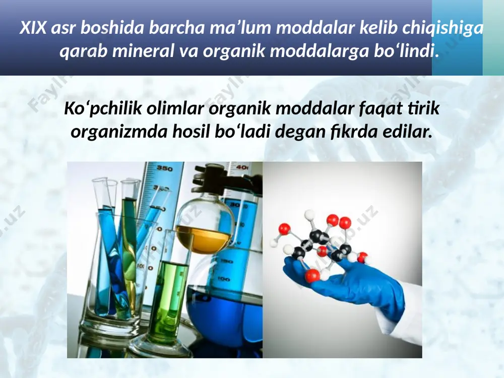organik kimyo tarixi. organik birikmalarning o‘ziga xos xususiyatlari - Page 4