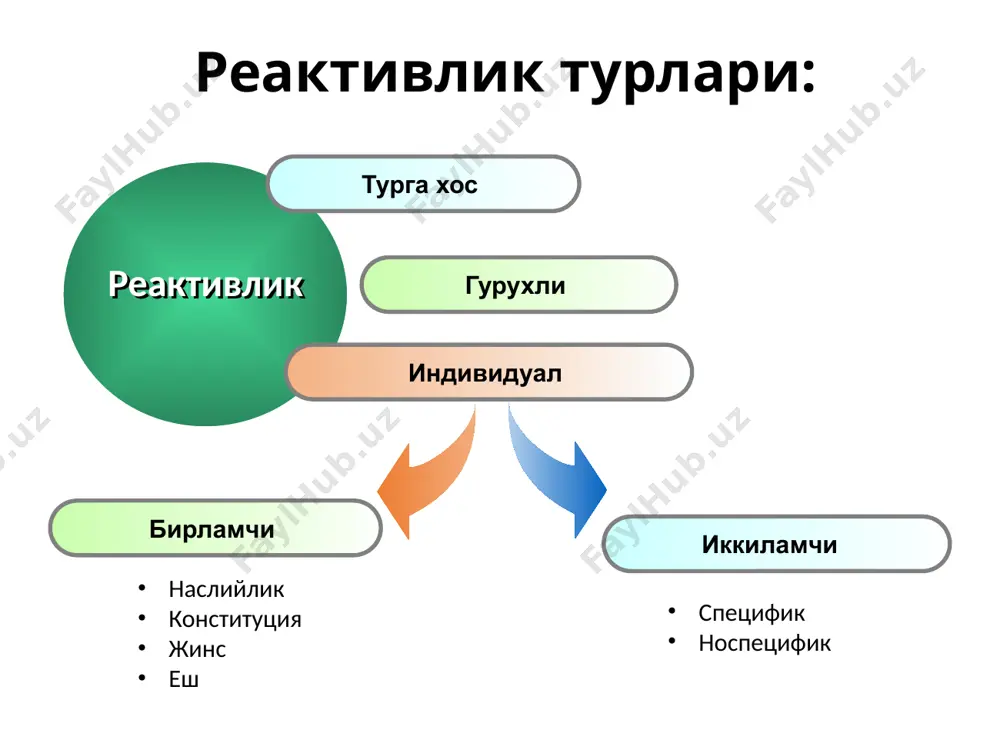 м конституция гиппократу-павлов буйича классификация касалликнинг хуружсимон кечиши тургунлик ходисаси рухий бузилишлар рективликда жинснинг ахамияти организм реактивлигида ешнинг ахамияти. эътиборингиз учун рахмат! image1.png image2.jpeg image3.png image4.jpeg /docprops/thumbnail.jpeg