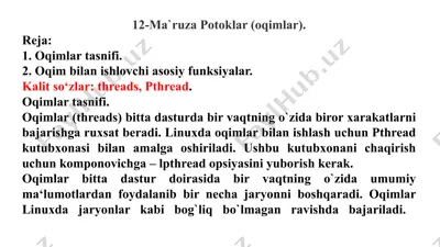 ma`ruza potoklar (oqimlar) — PPTX