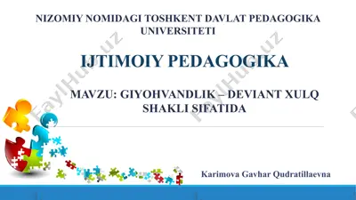 giyohvandlik – deviant xulq shakli sifatida — PPTX