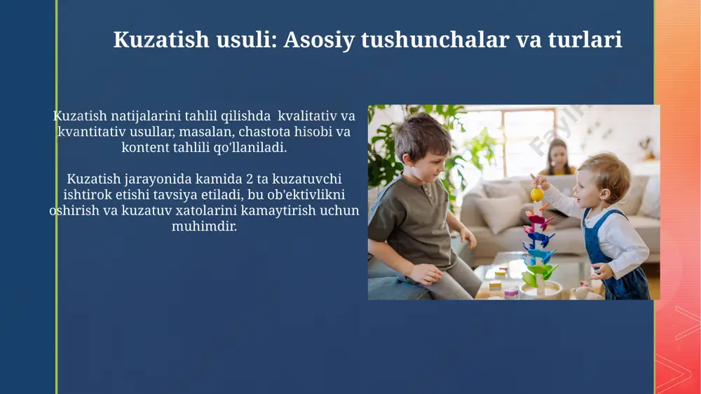 kuzatish va eksperiment rivojlanish psixologiyasining asosiy metodi sifatida - Page 4