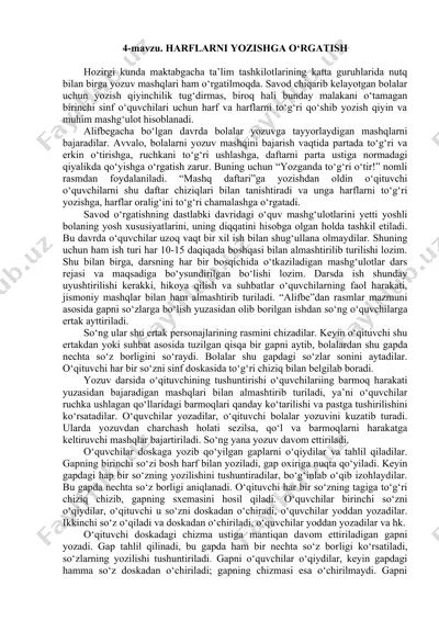 harflarni yozishga o‘rgatish usullari — DOCX