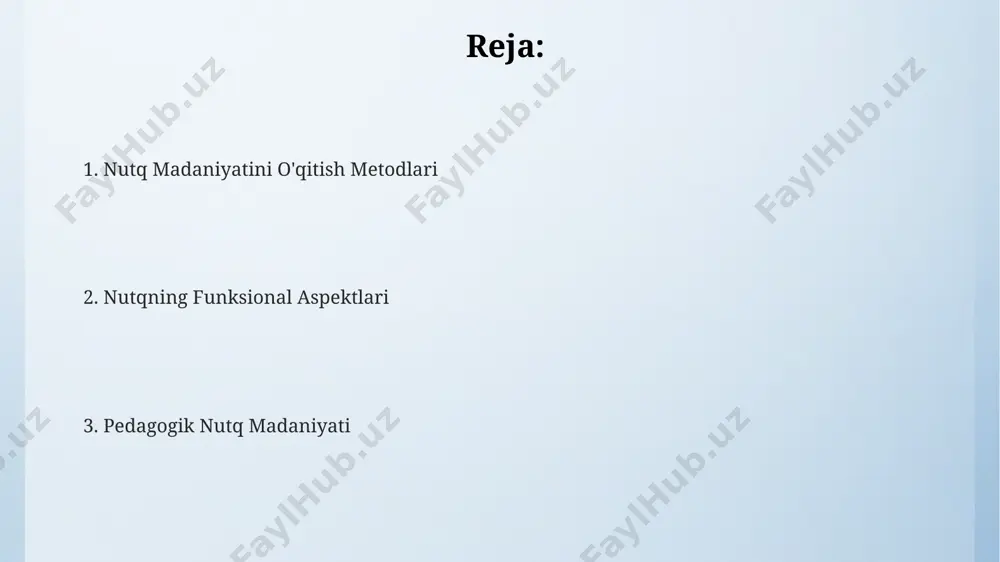 borot almashish), faoliyatni boshqaruvchi (masalan, 5 yoshli bolani o'yinchoq tanlashda yo'naltirish) va emotsional (his-tuyg'ularni ifodalash, masalan, samarqanddagi bayramdagi quvonchni ifodalash) funksiyalarni o'z ichiga oladi. tilning kommunikativ funksiyasi tilning kommunikativ funksiyasi samarqanddagi 200 nafar talaba ustida o'tkazilgan so'rovnoma natijalariga ko'ra, verbal va nonverbal belgilarning muvaffaqiyatli birlashishi kommunikativ kompetensiyaning rivojlanishiga 70% ta'sir ko'rsatadi. nutqning kommunikativ funksiyasi, individual vositalar (intonatsiya, mimika) bilan birga, axborot uzatish, muloqot qurish va ijtimoiy munosabatlarni tartibga solish kabi 5 ta asosiy vazifani bajaradi. tilning kommunikativ funksiyasi 3 ta asosiy komponent – semantik, pragmatik va sintaksisni o‘z ichiga oladi, ularning samarali o‘zaro ta’siri 10 yoshgacha bo‘lgan bolalarda toshkent shahrida o‘tkazilgan tadqiqotlar natijalarida aniqlandi. nutq madaniyatining shakllanishi nutq madaniyatining shakllanishiga 20-asrning 20-yillarida o‘zbekistonda milliy tilning rivojlanishiga qaratilgan davlat siyosati katta ta’sir ko‘rsatdi, bu esa ta’lim tizimida o‘zbek tilining o‘rni va ahamiyatini oshirdi. nutq madaniyatining shakllanishiga radioeshittirishning jadal rivojlanishi (1930-yillardan boshlab) hamda 30 dan ortiq yangi radiostansiyalarining ochilishi katta hissa qo‘shdi, …