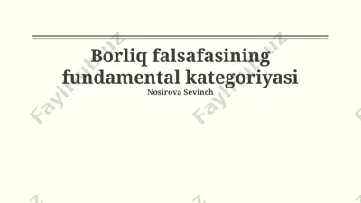 borliq falsafasining fundamental kategoriyasi — PPTX
