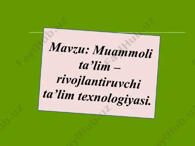 muammoli ta'lim — PPT