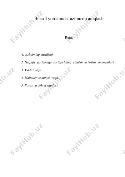 bussol yordamida azimutni aniqlash — DOC