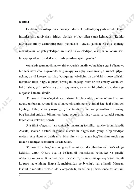 ham, uni mustahkamlash bosqichida ham foydalaniladi. mustaqillikning dastlabki yillaridanoq ona tili o’qitishga katta ahamiyat berila boshlandi. bunda 1989 yil 21 oktyabrda «o’zbek tiliga davlat tili maqomini berish haqida”gi qaror alohida o’rin tutadi. ta’lim sohasidagi bu o’zgarishlar ona tili o’qitish metodikasida ham bir qator imkoniyatlarni yuzaga keltirdi. bu yangiliklardan ko’plari maktablarda amaliyotga tatbiq qilinmoqda, ba’zilari hozircha sinovdan o’tkazilmoqda. shunday qilib, fan sifatida ona tili o’qitish metodikasining o’z predmeti, vazifasi, nazariy va ilmiy sohasi bo’lib, bir qator fanlar o’rtasida uning ma’lum o’rni bor. bu fan ham boshqa fanlar kabi rivojlanib, taraqqiy etib bormoqda. keyinchalik 1931 yil 5-sentyabrda qabul qilingan “boshlang’ich va o’rta maktab haqida”gi, 1932 yil 25-avgust qabul qilingan «boshlang’ich va o’rta maktab o’quv dasturlari rejimi haqida»gi qarorlar yuqoridagi kabi yo’l qo’yilgan xato va kamchiliklarni bartaraf qilishda va o’quv mashg’ulotlari tizimini ishlab chiqishda maktabga va o’qituvchilarga yordam berdi. o’quvchilarga ta’lim-tarbiya berish vazifalaridan biri ularda ilmiy dunyoqarash elementlarini shakllantirishdir. bu vazifani hal qilishda …