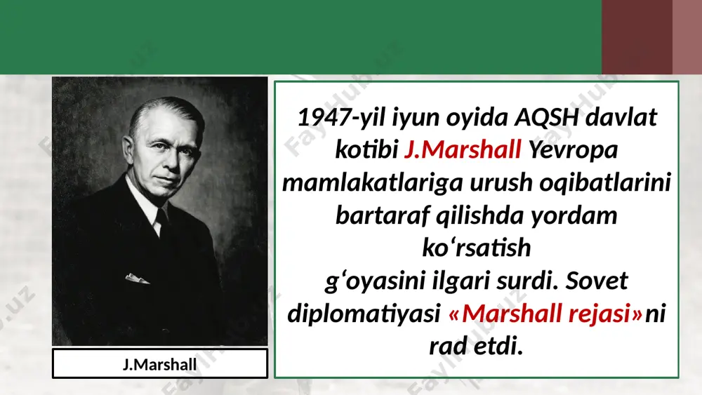 ikkinchi jahon urushidan keyingi xalqaro munosabatlar «sovuq urush»ning boshlanishi 10- sinf - Page 4