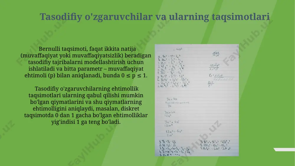 o‘lchash natijalarining ehtimolliklarini hisoblashning umumiy metodi - Page 5
