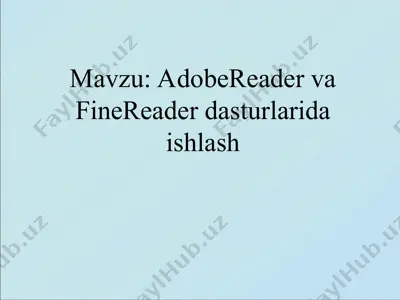 adobe acrobat reader va finereader — PPT