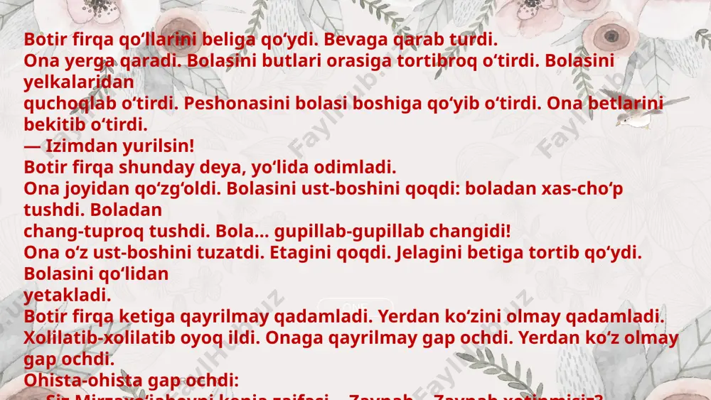 qarovsiz yotmish hovuz bo‘ldi. suv to‘ldirilmasa-da, tagi sernam hovuz bo‘ldi. — mana shu joyni tanladik, — dedi komandir. botir firqa tushunmadi. bir hovuzga qaradi, bir komandirga qaradi. qishloq qiblasida yoyilib yotmish qabristonga qaradi. — ammo-lekin har yurtni o‘z qabristoni bor, — dedi. lorem ipsum dolor sit amet, consectetuer adipiscing elit. aenean commodo ligula eget dolorlorem ipsum dolor sit amet three artretro baribir emas-da, o‘rtoq rais, baribir emas-da. axir... nega ochliqdan o‘ladi? sovet zamonida-ya? nega siz bilan biz yuribmiz, ular esa ochlikdan o‘ladi? sovet zamonida-ya? buni sovet tuzumi dushmanlari eshitib qolsa nima deydi? jar solib yoyadi, karnay qilib chaladi-ku! o’zingizdan qolar gap yo‘q, yosh sovet tuzumining dushmanlari ko‘p. ular sovet tuzumini bo‘g‘ib tashlamoqchi, ha, yosh sovet tuzumini yo‘q qilmoqchi. siz bilan biz firqamiz. shunday ekan, siz bilan biz sovet tuzumi dushmanlariga qarshi ko‘kragimizni qalqon qilishimiz kerak. — firqamiz, firqa! — dedi botir firqa g‘urur bilan. — ha, firqamiz! — ha-a, ana, …