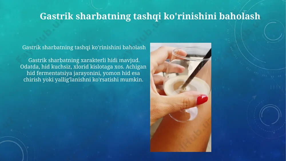 balĝam va me'da shirasini tekshirish usullari - Page 5