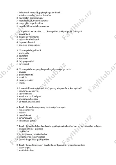 psixoleptik vositalar — DOCX