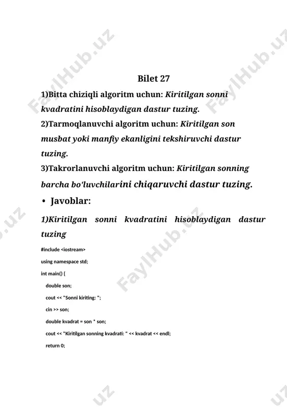 dasturlash asoslari ii fanidan mashg'ulotlar - Page 2