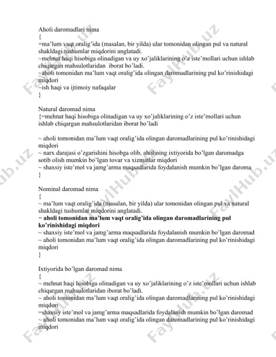daromadlar bo'yicha ma'lumotlar — DOCX
