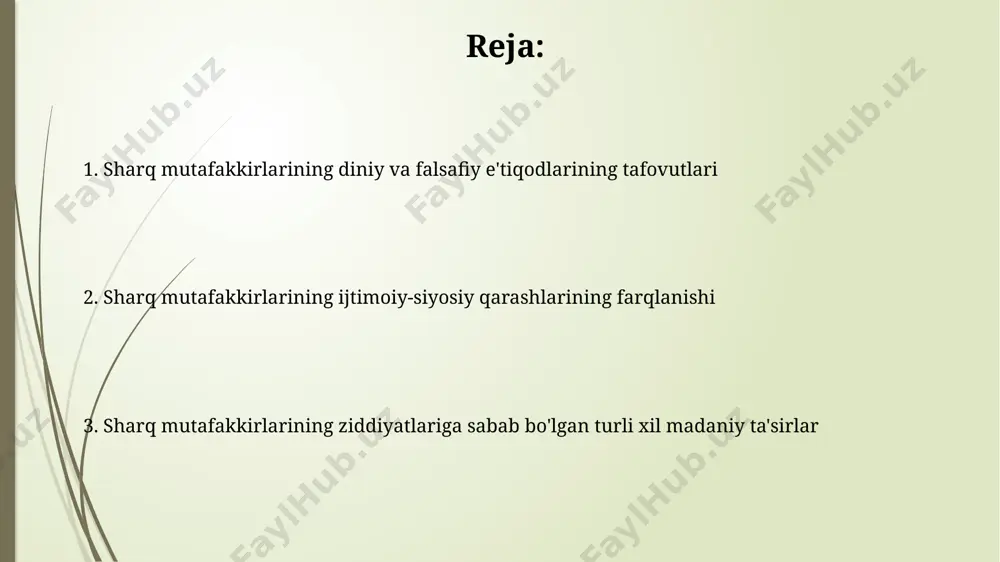mafkuraviy taʼsir sifatida, panislomizm va pan-turkizm kabi 19-asr oxiri va 20-asr boshlarida paydo boʻlgan gʻoyalar, mintaqadagi siyosiy va ijtimoiy jarayonlarga kuchli taʼsir koʻrsatdi. shaxsiy qarashlar va qadriyatlarning xilma-xilligi konfutsiylik va buddizm kabi 2ta yirik ta'limotlarning turli dunyoqarashlari va 7tadan ortiq axloqiy qoidalaridagi farqlar shaxsiy qadriyatlarning xilma-xilligini belgilaydi. tarixiy voqealar va siyosiy o'zgarishlarning 3tadan ortiq fikrlovchilarga ta'siri natijasida paydo bo'lgan turli ijtimoiy-siyosiy qarashlar shaxsiy qadriyatlarning xilma-xilligiga sabab bo'lgan. ta'lim va tarbiyaning ta'siri millatchilik va diniy ekstremizm g'oyalari ta'siri ostida bo'lgan 15 yoshdan 25 yoshgacha yoshlar orasida 5% tashkil etgan radikal guruh, an'anaviy ta'lim va tarbiya tamoyillariga qarshi chiqdi. sovet davrida amalga oshirilgan majburiy sekulyar ta'lim siyosati, milliy va diniy qadriyatlarni inkor etib, madaniy identifikatsiya inqiroziga olib keldi, natijada 10% ga yaqin intellektual ziddiyatlar paydo bo'ldi. madaniy va diniy omillar diniy ta'limotlarning turli talqinlari va mazhablari, xususan, sunniy va shia islom o'rtasidagi 2 asrlik farqlar, shuningdek, sufizm va salafiylik kabi turli oqimlar …