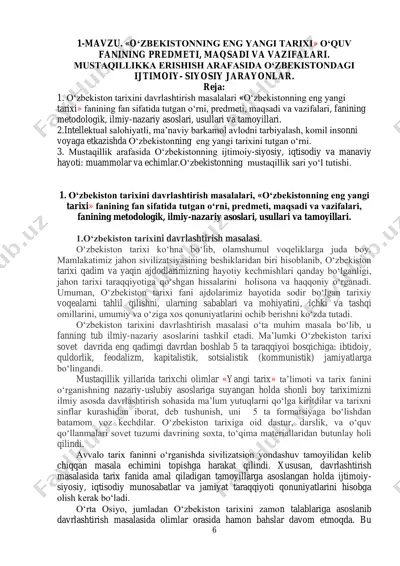 o‘zbekistonning eng yangi tarixi — PDF