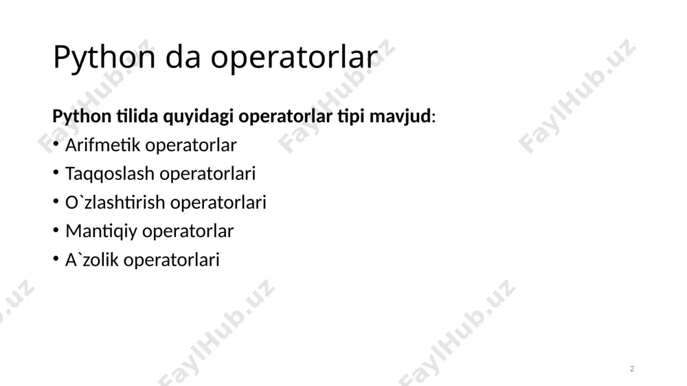 python operatorlari - Page 2