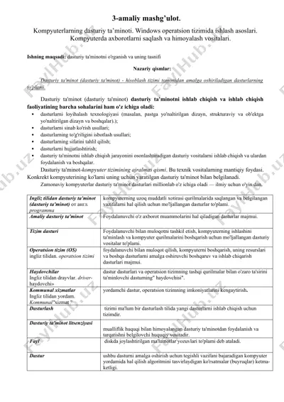 kompyuterlarning dasturiy ta’minoti — DOCX