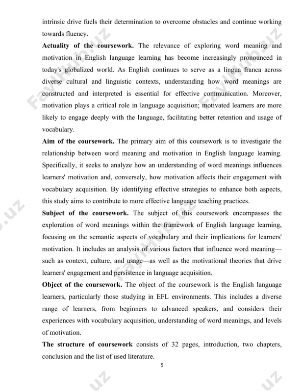 derstanding motivation for language teachers and suggest strategies to foster and sustain motivation in english language learners. motivation is a complex and multifaceted construct that encompasses various psychological, cognitive, and emotional factors. in the context of language learning, motivation refers to the driving force that energizes, directs, and sustains learners' behavior and effort to acquire and use a new language. it involves the desire, interest, and willingness to engage in language learning activities, overcome challenges, and achieve proficiency in the target language.[footnoteref:2] [2: american psychological association, “supplemental material: writing clearly and concisely,” accessed june 7, 2012, -145 p. ] significance of motivation in language learning motivation plays a pivotal role in shaping learners' language learning experiences and outcomes. it influences their attitudes, beliefs, and behaviors towards language learning, thereby impacting their overall success and achievement. motivated learners are more likely to exhibit higher levels of engagement, perseverance, and investment in …
