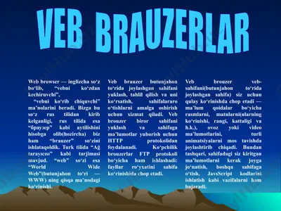 veb brauzerlar — PPTX