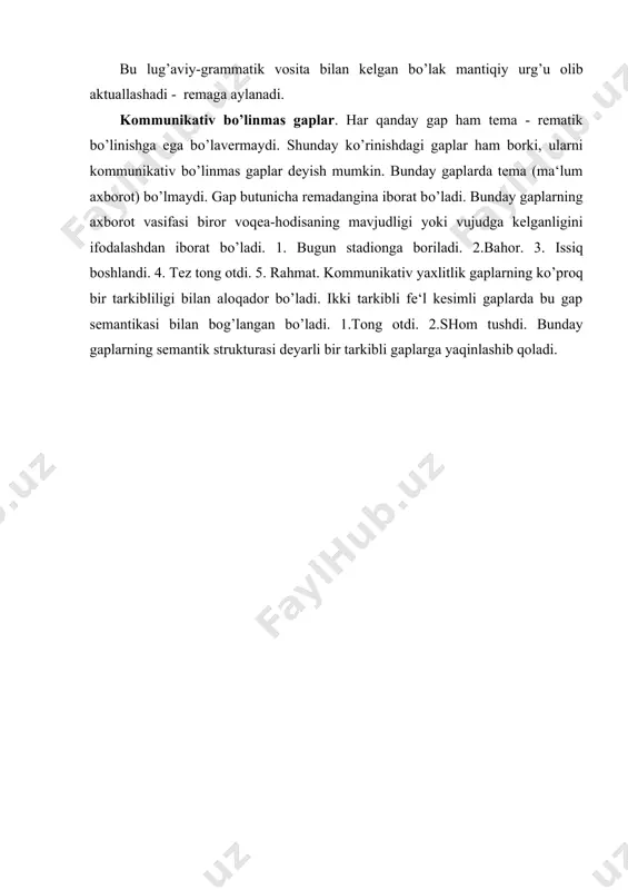 gapning aktual bo‘linishi. gapda so‘zlar tartibi - Page 5