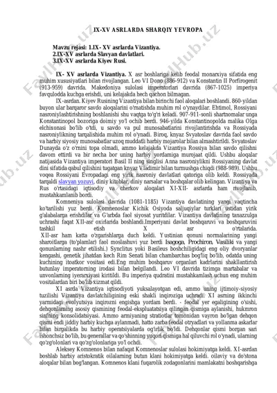 ix-xv asrlarda sharqiy yevropa — PDF