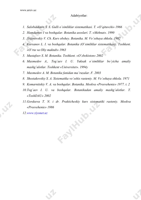 yuksak o`simliklarning umumiy tavsifi - Page 5