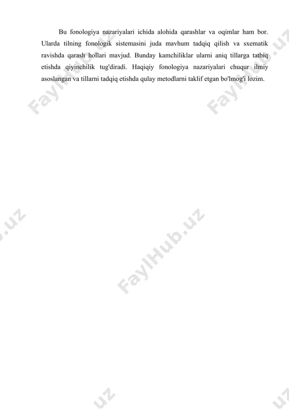 iq etishda qulay metodlarni taklif etgan bo'lmog'i lozim. adabiyotlar 1. аракин в.д. сравнительная типология английского и русского языков. м., просвещение, 1989. 2. аракин в.д. типология языков и проблема методического прогнозирования. м., высшая школа, 1989. 3. абдуазизов а.а. тилшуносликка кириш. i-қисм. фонетика ва фонология. ii-қисм. лексикология ва семасиология. грамматика. тошкент, университет, 1999. 4. абдуазизов а.а. ўзбек тили фонологияси ва морфонологияси. т., 1992. 5. абдуазизов а.а., шереметьева а.г., зализняк а.м. общее языкознание. ташкент, университет, 2004. 6. ашурова д.у. производное слово в свете коммуникативной теории языка. ташкент, фан, 1991. 7. беланин в.п. психолингвистика. м., флинта, 2003. 8. бушуй а.м. сущность языка как проблема общей лингвистики. самарканд, 2004. � qarangбодуэн де куртене: и.а.. избранные труды по общему языкознанию. т. i. м., изд. "наука", 1963, с. 41-46. � шерба л.в.. языковая система и речевая деятельность., изд. "наука", 1974, с. 132. � moskva fonologiya maktabi nazariyasi a.a. reformatskiyning "из истории отечественной фонологии. очерк, хрестоматия" kitobida (m., …