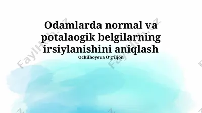 odamlarda normal va potalaogik belgilarning irsiylanishini aniqlash — PPTX