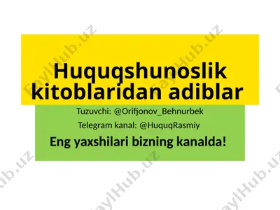 huquqshunoslik kitoblaridan adiblar — PPTX