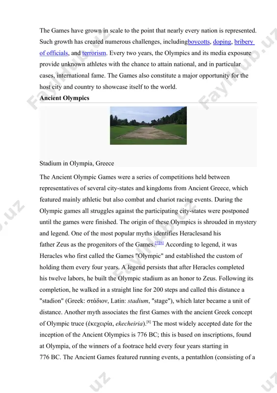of a cycle known as the panhellenic games, which included the pythian games, the nemean games, and theisthmian games. the olympic games reached their zenith in the 6th and 5th centuries bc, but then gradually declined in importance as the romans gained power and influence in greece. there is no consensus on when the games officially ended, the most common-held date is 393 ad, when the emperor theodosius i declared that all pagan cults and practices be eliminated.theodosius ii another date cited is 426 ad, when his successor ordered the destruction of all greek temples. after the demise of the olympics, they were not held again until the late 19th century. modern games forerunners baron pierre de coubertin the first significant attempt to emulate the ancient olympic games was the l'olympiade de la république, a national olympic festival held annually from 1796 to 1798 in revolutionary france.metric system the competition …