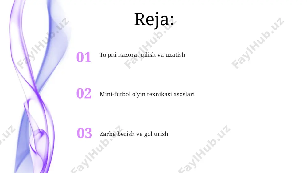 shni mashq qiling, bu sizning aniqligingizni va tezligingizni oshiradi. to'p nazorati va o'tkazish to'pni 5 metr masofadan 3 marta aniq o'tkazishni mashq qilish, to'p nazoratini yaxshilash uchun samarqanddagi futbol maktablarida qo'llaniladigan samarali usul hisoblanadi. to'pni chap va o'ng oyoq bilan 10 marta almashtirib o'tkazishni mashq qilish, andijon shahridagi professional futbolchilarda to'p nazoratini va aniq o'tkazishni oshirishga yordam beradi. to'p nazorati va o'tkazish texnikasini o'rgatishda, 10-15 metrlik maydonda, kamida 7 ta konus qo'yib, to'p bilan slalom qilishni o'rgatish strategiyasi juda muhimdir. o'yin taktikasi va pozitsiyalari maydonning markaziy qismida 2 nafar yarim himoyachining o'zaro hamkorligi, raqiblarning 7-raqamli va 8-raqamli o'yinchilariga qarshi samarali himoya qurish uchun zarur bo'lgan, to'pni qaytarish va to'g'ri uzatishlarni amalga oshirish mahoratini talab qiladi. burchak to'plarini ishlatishda, andijon jamoalarining tajribasidan kelib chiqib, 2 nafar hujumchi va 1 nafar yarim himoyachining burchak zonasidagi muvofiq harakatlari orqali raqib darvozasiga aniq zarbalar berish samaradorligini oshirish mumkin. mini-futbol o'yinida 4-3-3 taktikasi, hujumchi, yarim …