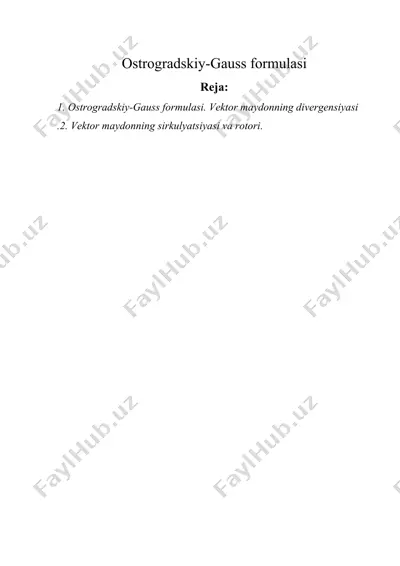 ostrogradskiy-gauss formulasi — DOCX