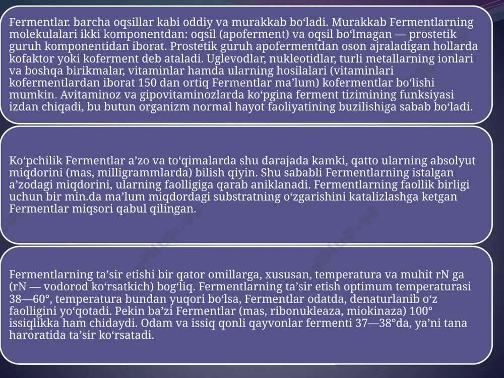fermentlar haqida umumiy tushunchalar - Page 5