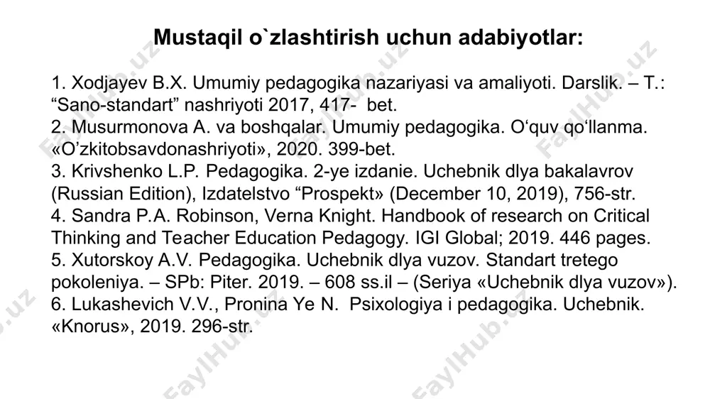 ’lib hisoblanadi. hamma davrlarda ham tarbiyachilar yoshlarning axloqi va odobi, iymoni va vijdoni, bilimi, malakasi, xatti-harakati, yo’nalishi, tarixiy tajribasi, davr talablari va ehtiyojlari, istiqlol vazifalari bilan uyug’nlashtirib, rivojlantirishga harakat qilganlar. o’z aqliga inson kuchi, bilimi va irodasi bilan bajarilishi mumkin bo’lgan muayyan maqsadlarni qo’ygan davlatlar ham ta’lim-tarbiya ishlariga befarq qaramagan. o’rta osiyo mutafakkirlarining tarbiya haqidagi’ fikrlari, o’gitlari shunday kuchga egaki, ular yoshlar qalbida insoniylik urug’larining ko’rinishiga, g’ururi hayot yo’liga olib chiqishiga yordam beradi. buyuk vatandoshimiz imom g‘azzoliy aytganidek: bolalar ota-onalariga berilgan bir omonatdir. bolaning qalbi har qanday naqshu tasvirdan xoli bir qimmatbaho gavhardir. u qanday naqsh solinsa, qabul qiladi, qayoqqa bukilsa, egiladi. agar yaxshilikka o‘rgatilsa, shu bilan o‘sadi va dunyo oxiratda saodatga erishadi. uning savobiga ota-onasi ham, har bir muallimu ustozlari ham sherik bo‘ladilar. agar yomonlikka odatlantirilsa, hayvonlardek o‘z holiga tashlab qo‘yilsa, oxir-oqibat halok bo‘ladi. gunohi esa uning tarbiyasi uchun javobgar bo‘lganlarning gardaniga tushadi hadisdan farzandlaringizni izzat-ikrom qilish bilan birga …