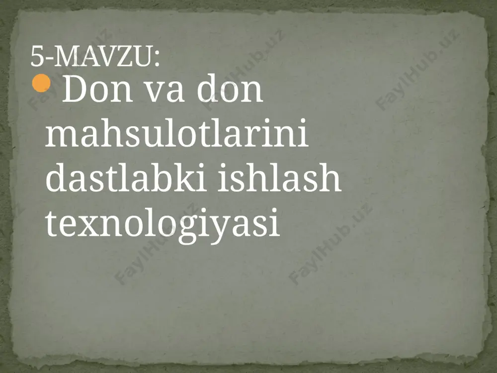 sida oqlanib, ustki gul va urug‘ qobiqlaridan ajratib olinadi. grechixadonidan esa faqat gul qobig‘i ajratilib, yorma tayyorlanadi yorma tayyorlash uchun grechixa, sholi, tariq, suli, arpa, makkajo‘xori, bug‘doy, no‘xat va oq jo‘xori - sorgo donlari ishlatiladi. bug‘doy donlaridan tayyorlangan un mahsulotlari oqsil va boshqa kimyoviy elementlarga boyligi sababli iste’molda asosiy o‘rinda turadi. yorma mahsulotlari yarim tayyor mahsulotlar guruhiga kirib, ulardan kam vaqt sarflab turli taomlar tayyorlanadi. un-yorma mahsulotlari iste’mol qilinadigan oziq-ovqat mahsulotlarining eng muhimidir. respublikamizda so‘nggi yillarda etishtirilayotgan g‘alladosh o‘simliklardan bug‘doy donining 1,5-2,0 million tonnasi xalq iste’moli uchun - non va non mahsulotlariga sarf bo‘lsa, qolganlaridan esa chorvachilik, parrandachilik va boshqa sohalar uchun turli assortimentdagi omuxta yem mahsulotlari yetkazib beriladi. . respublikada 52 ta un zavodlari, 15 ta yorma korxonalari va 41 ta omuxta yem korxonalari ishlab turmoqda. bu sohada yuqori unumli shvetsariyadagi buuler firmasi, germaniya, chexoslovakiya, italiya va turkiyadagi yangi texnologik reglamentga ega bo‘lgan texnologik uskunalar, texnologik jarayonlarni avtomatik ravishda …