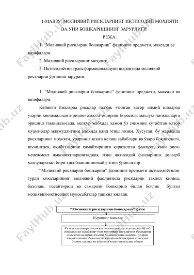 "moliyaviy rikslarni boshqarish" — DOC