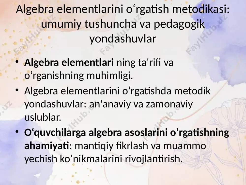 algebra element o‘rgatish metodikasi. ulush va kasr. o’nli kasr - Page 3