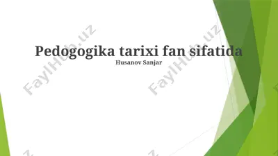 pedogogika tarixi fan sifatida — PPTX